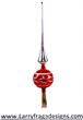 Antique tree topper - matte finish red ball with painted white design